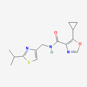 molecular formula C14H17N3O2S B4886734 5-cyclopropyl-N-[(2-isopropyl-1,3-thiazol-4-yl)methyl]-1,3-oxazole-4-carboxamide 