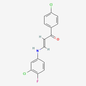 molecular formula C15H10Cl2FNO B4886738 3-[(3-chloro-4-fluorophenyl)amino]-1-(4-chlorophenyl)-2-propen-1-one 