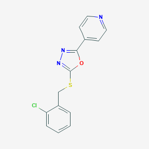 molecular formula C14H10ClN3OS B488675 2-Chlorobenzyl 5-(4-pyridinyl)-1,3,4-oxadiazol-2-yl sulfide CAS No. 478482-74-5