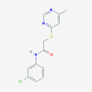 molecular formula C13H12ClN3OS B4886750 N-(3-chlorophenyl)-2-[(6-methyl-4-pyrimidinyl)thio]acetamide 
