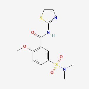 molecular formula C13H15N3O4S2 B4886768 5-[(dimethylamino)sulfonyl]-2-methoxy-N-1,3-thiazol-2-ylbenzamide 