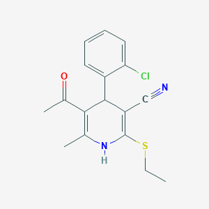 molecular formula C17H17ClN2OS B4886775 5-acetyl-4-(2-chlorophenyl)-2-(ethylthio)-6-methyl-1,4-dihydro-3-pyridinecarbonitrile 