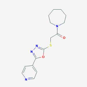 molecular formula C15H18N4O2S B488678 1-(Azepan-1-yl)-2-((5-(pyridin-4-yl)-1,3,4-oxadiazol-2-yl)thio)ethanone CAS No. 724438-74-8
