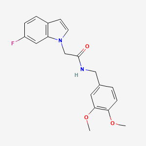molecular formula C19H19FN2O3 B4886799 N-(3,4-dimethoxybenzyl)-2-(6-fluoro-1H-indol-1-yl)acetamide 