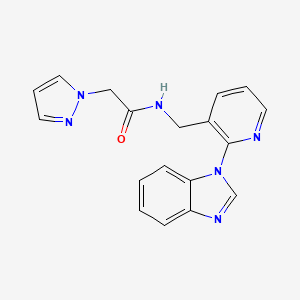 molecular formula C18H16N6O B4886808 N-{[2-(1H-benzimidazol-1-yl)-3-pyridinyl]methyl}-2-(1H-pyrazol-1-yl)acetamide 