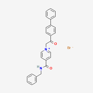 molecular formula C27H23BrN2O2 B4886819 4-[(benzylamino)carbonyl]-1-[2-(4-biphenylyl)-2-oxoethyl]pyridinium bromide CAS No. 5864-98-2