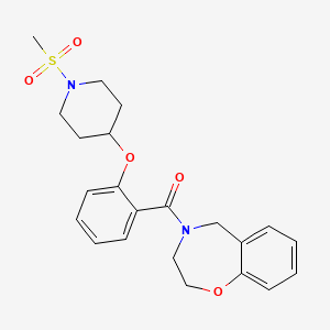 molecular formula C22H26N2O5S B4886847 4-(2-{[1-(methylsulfonyl)-4-piperidinyl]oxy}benzoyl)-2,3,4,5-tetrahydro-1,4-benzoxazepine 