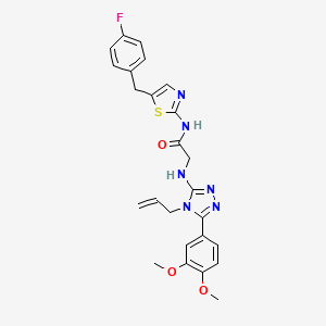 molecular formula C25H25FN6O3S B4886876 N~2~-[4-allyl-5-(3,4-dimethoxyphenyl)-4H-1,2,4-triazol-3-yl]-N~1~-[5-(4-fluorobenzyl)-1,3-thiazol-2-yl]glycinamide 