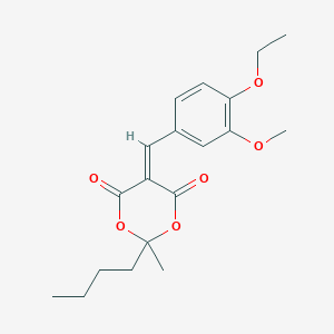 molecular formula C19H24O6 B4886897 2-Butyl-5-[(4-ethoxy-3-methoxyphenyl)methylidene]-2-methyl-1,3-dioxane-4,6-dione 