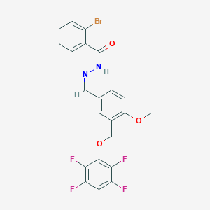 2-bromo-N'-{4-methoxy-3-[(2,3,5,6-tetrafluorophenoxy)methyl]benzylidene}benzohydrazide