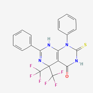 molecular formula C20H12F6N4OS B4886915 1,7-diphenyl-2-thioxo-5,5-bis(trifluoromethyl)-2,3,5,8-tetrahydropyrimido[4,5-d]pyrimidin-4(1H)-one 