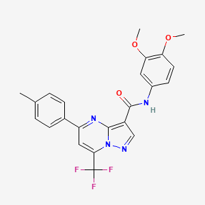 molecular formula C23H19F3N4O3 B4886927 N-(3,4-dimethoxyphenyl)-5-(4-methylphenyl)-7-(trifluoromethyl)pyrazolo[1,5-a]pyrimidine-3-carboxamide 