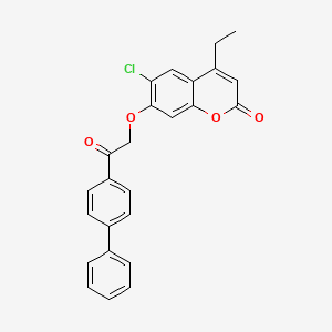7-[2-(4-biphenylyl)-2-oxoethoxy]-6-chloro-4-ethyl-2H-chromen-2-one
