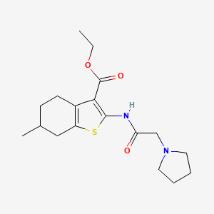 ethyl 6-methyl-2-[(1-pyrrolidinylacetyl)amino]-4,5,6,7-tetrahydro-1-benzothiophene-3-carboxylate