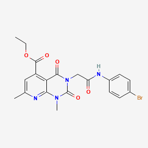 molecular formula C20H19BrN4O5 B4886946 ethyl 3-{2-[(4-bromophenyl)amino]-2-oxoethyl}-1,7-dimethyl-2,4-dioxo-1,2,3,4-tetrahydropyrido[2,3-d]pyrimidine-5-carboxylate 