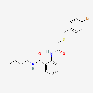 molecular formula C20H23BrN2O2S B4886955 2-({[(4-bromobenzyl)thio]acetyl}amino)-N-butylbenzamide 