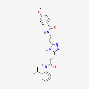 molecular formula C24H29N5O3S B4886960 N-{2-[5-({2-[(2-isopropylphenyl)amino]-2-oxoethyl}thio)-4-methyl-4H-1,2,4-triazol-3-yl]ethyl}-4-methoxybenzamide 