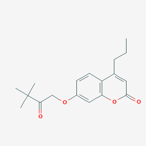 molecular formula C18H22O4 B4886964 7-(3,3-dimethyl-2-oxobutoxy)-4-propyl-2H-chromen-2-one 