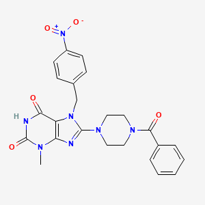 molecular formula C24H23N7O5 B4886971 8-(4-benzoyl-1-piperazinyl)-3-methyl-7-(4-nitrobenzyl)-3,7-dihydro-1H-purine-2,6-dione 