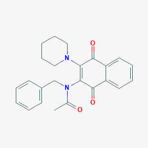 molecular formula C24H24N2O3 B4886976 N-benzyl-N-[1,4-dioxo-3-(1-piperidinyl)-1,4-dihydro-2-naphthalenyl]acetamide 