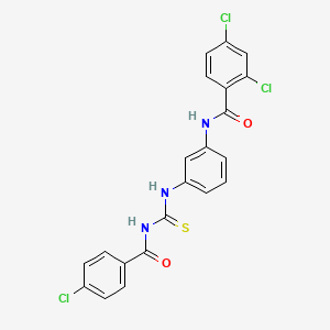 molecular formula C21H14Cl3N3O2S B4886982 2,4-dichloro-N-[3-({[(4-chlorobenzoyl)amino]carbonothioyl}amino)phenyl]benzamide 
