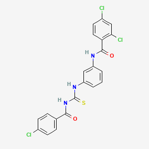 2,4-dichloro-N-[3-[(4-chlorobenzoyl)carbamothioylamino]phenyl]benzamide