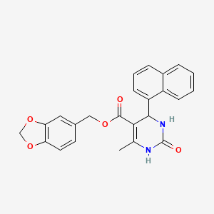 molecular formula C24H20N2O5 B4887039 1,3-benzodioxol-5-ylmethyl 6-methyl-4-(1-naphthyl)-2-oxo-1,2,3,4-tetrahydro-5-pyrimidinecarboxylate 