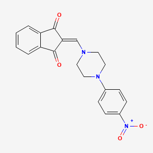 molecular formula C20H17N3O4 B4887061 2-{[4-(4-nitrophenyl)-1-piperazinyl]methylene}-1H-indene-1,3(2H)-dione 
