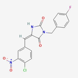 molecular formula C17H11ClFN3O4 B4887064 5-(4-chloro-3-nitrobenzylidene)-3-(4-fluorobenzyl)-2,4-imidazolidinedione 