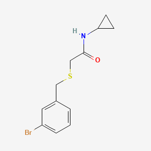 molecular formula C12H14BrNOS B4887069 2-[(3-bromobenzyl)thio]-N-cyclopropylacetamide 