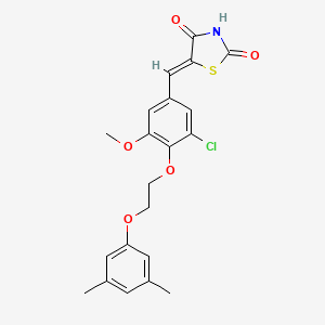 molecular formula C21H20ClNO5S B4887095 5-{3-chloro-4-[2-(3,5-dimethylphenoxy)ethoxy]-5-methoxybenzylidene}-1,3-thiazolidine-2,4-dione 