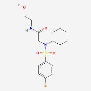 molecular formula C16H23BrN2O4S B4887140 N~2~-[(4-bromophenyl)sulfonyl]-N~2~-cyclohexyl-N~1~-(2-hydroxyethyl)glycinamide 