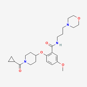 2-[1-(cyclopropanecarbonyl)piperidin-4-yl]oxy-5-methoxy-N-(3-morpholin-4-ylpropyl)benzamide