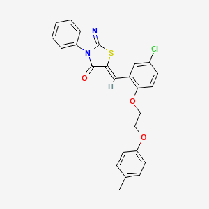 molecular formula C25H19ClN2O3S B4887188 2-{5-chloro-2-[2-(4-methylphenoxy)ethoxy]benzylidene}[1,3]thiazolo[3,2-a]benzimidazol-3(2H)-one 