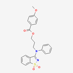 3-[(1,1-dioxido-1,2-benzisothiazol-3-yl)(phenyl)amino]propyl 4-methoxybenzoate