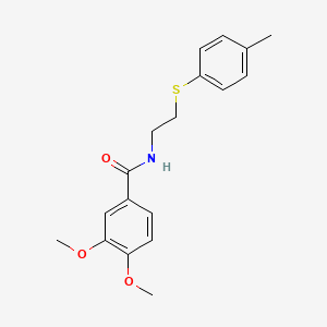 molecular formula C18H21NO3S B4887210 3,4-dimethoxy-N-{2-[(4-methylphenyl)thio]ethyl}benzamide 