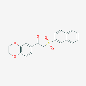 molecular formula C20H16O5S B488723 1-(2,3-Dihydro-1,4-benzodioxin-6-yl)-2-(2-naphthylsulfonyl)ethanone CAS No. 725242-74-0