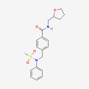 molecular formula C20H24N2O4S B4887245 4-{[(methylsulfonyl)(phenyl)amino]methyl}-N-(tetrahydro-2-furanylmethyl)benzamide 