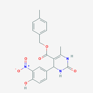 molecular formula C20H19N3O6 B4887252 4-methylbenzyl 4-(4-hydroxy-3-nitrophenyl)-6-methyl-2-oxo-1,2,3,4-tetrahydro-5-pyrimidinecarboxylate 