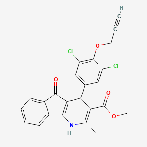 molecular formula C24H17Cl2NO4 B4887257 methyl 4-[3,5-dichloro-4-(2-propyn-1-yloxy)phenyl]-2-methyl-5-oxo-4,5-dihydro-1H-indeno[1,2-b]pyridine-3-carboxylate 