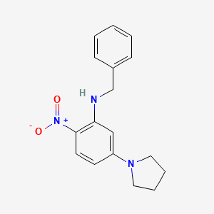 molecular formula C17H19N3O2 B4887276 N-benzyl-2-nitro-5-(1-pyrrolidinyl)aniline 
