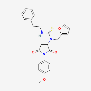 N-(2-furylmethyl)-N-[1-(4-methoxyphenyl)-2,5-dioxo-3-pyrrolidinyl]-N'-(2-phenylethyl)thiourea