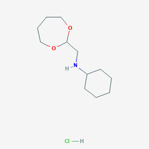 molecular formula C12H24ClNO2 B4887322 N-(1,3-dioxepan-2-ylmethyl)cyclohexanamine hydrochloride 