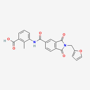 molecular formula C22H16N2O6 B4887364 3-({[2-(2-furylmethyl)-1,3-dioxo-2,3-dihydro-1H-isoindol-5-yl]carbonyl}amino)-2-methylbenzoic acid 