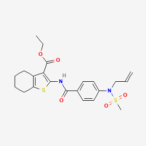 molecular formula C22H26N2O5S2 B4887365 ethyl 2-({4-[allyl(methylsulfonyl)amino]benzoyl}amino)-4,5,6,7-tetrahydro-1-benzothiophene-3-carboxylate 