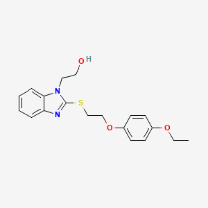 molecular formula C19H22N2O3S B4887373 2-(2-{[2-(4-ethoxyphenoxy)ethyl]thio}-1H-benzimidazol-1-yl)ethanol 