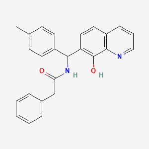 molecular formula C25H22N2O2 B4887379 N-[(8-hydroxy-7-quinolinyl)(4-methylphenyl)methyl]-2-phenylacetamide CAS No. 5923-62-6
