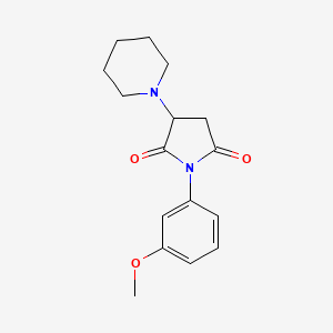 molecular formula C16H20N2O3 B4887381 1-(3-methoxyphenyl)-3-(1-piperidinyl)-2,5-pyrrolidinedione 