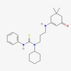 molecular formula C24H35N3OS B4887383 N-cyclohexyl-N-{3-[(5,5-dimethyl-3-oxo-1-cyclohexen-1-yl)amino]propyl}-N'-phenylthiourea 