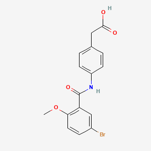 molecular formula C16H14BrNO4 B4887406 {4-[(5-bromo-2-methoxybenzoyl)amino]phenyl}acetic acid 